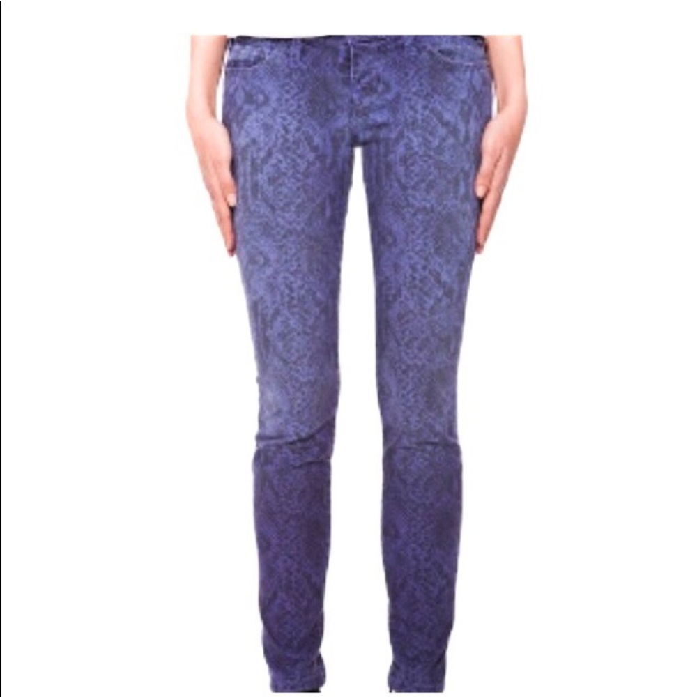 Current Elliot Blue Python Skinny Jeans-Size 28 - image 4